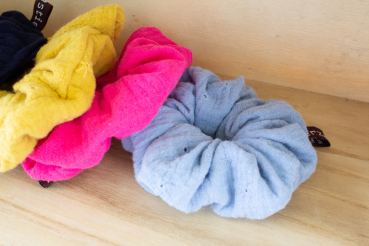 Haargummi Scrunchie - pink - aus hochwertigen Musselin - handmade in Deutschland (Versandkostenfrei)